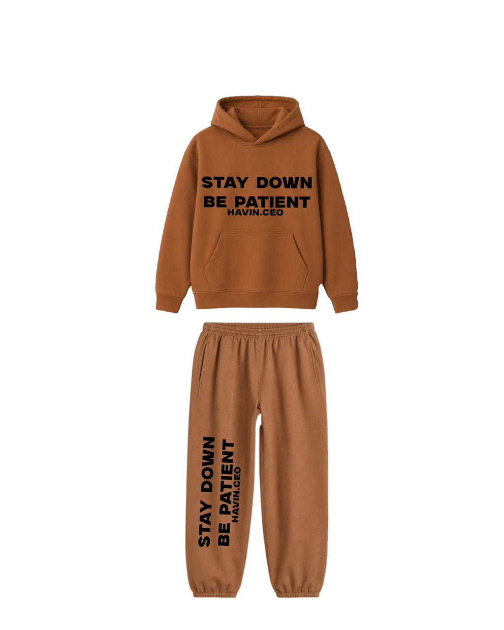 BROWN STAY DOWN BE PATIENT SET