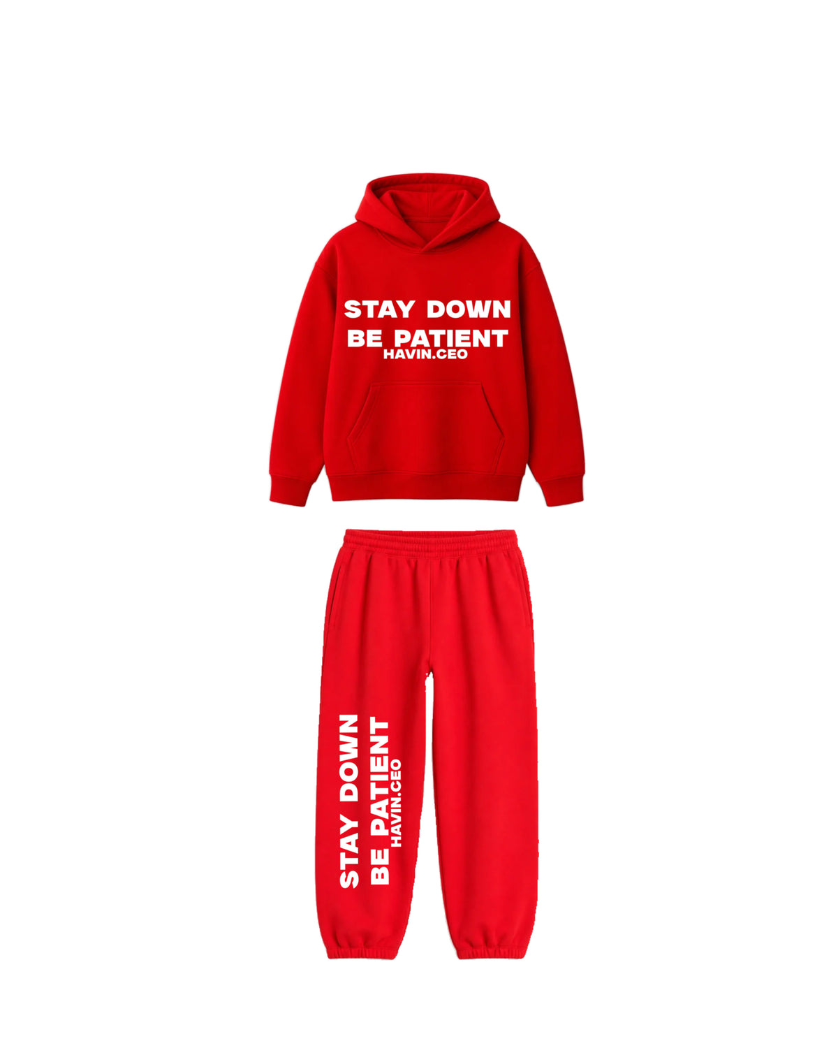 RED STAY DOWN BE PATIENT SET
