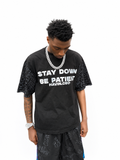STAY DOWN BE PATIENT HAND WROTE HAVINCEO LOGO TEE BLACK